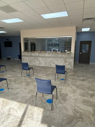 Spacious waiting area with chairs at Southern Area Behavioral Healthcare, a partial hospitalization program in Dallas.